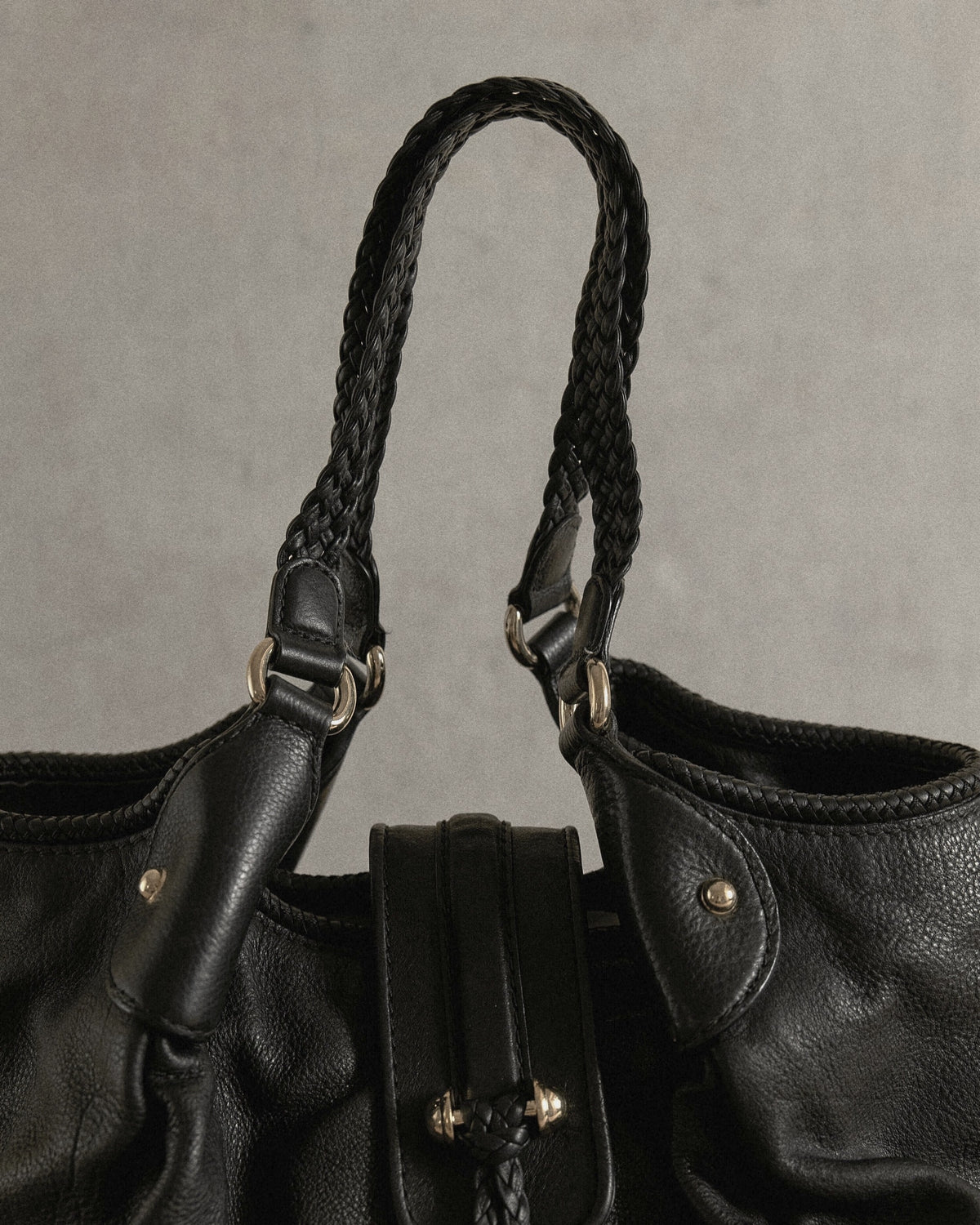 Gucci Marrakech Hobo, black leather – braided straps